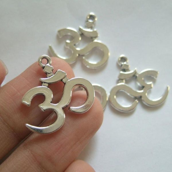 20pcs antique silver tone ohm om aum symbol yoga double-sided charms pendants beads for jewelry making findings 23x21mm, Bronze;silver 
20pcs antique silver tone ohm om aum symbol yoga double-sided charms pendants beads for jewelry making findings 23x21mm, Bronze;silver