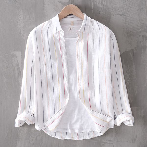 2020 men's long sleeve rainbow stripe shirts 100% pure linen summer casual shirts men white orange turn down collar shirt male, White;black
2020 men's long sleeve rainbow stripe shirts 100% pure linen summer casual shirts men white orange turn down collar shirt male, White;black