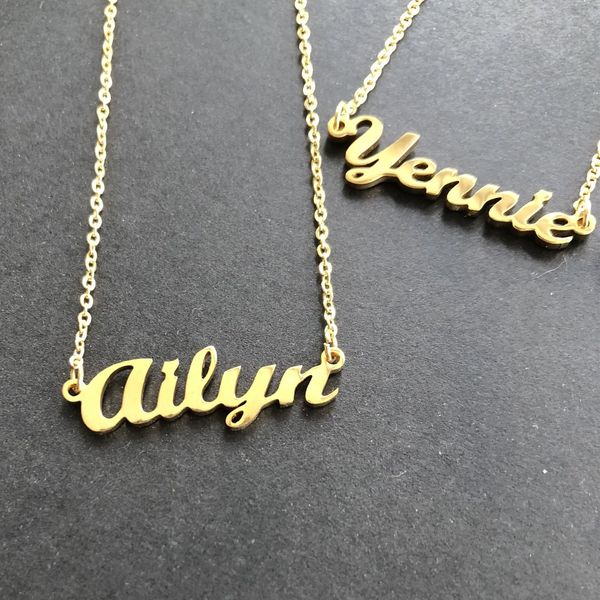 2020 new gold silver color personalized custom name pendant necklace customized cursive nameplate necklace women handmade birthday
2020 new gold silver color personalized custom name pendant necklace customized cursive nameplate necklace women handmade birthday
