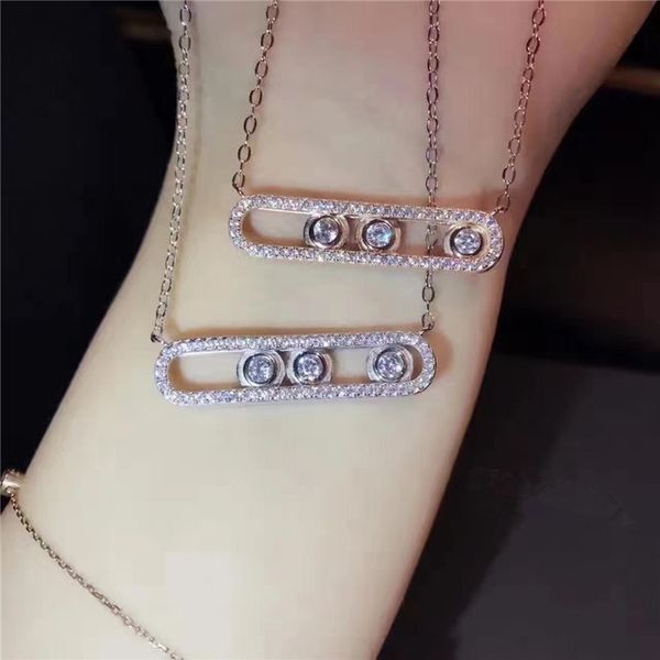 real 100% 925 sterling silver moved stone pendant with 3 clear stone cz necklace for women brand double chain france jewelry
real 100% 925 sterling silver moved stone pendant with 3 clear stone cz necklace for women brand double chain france jewelry