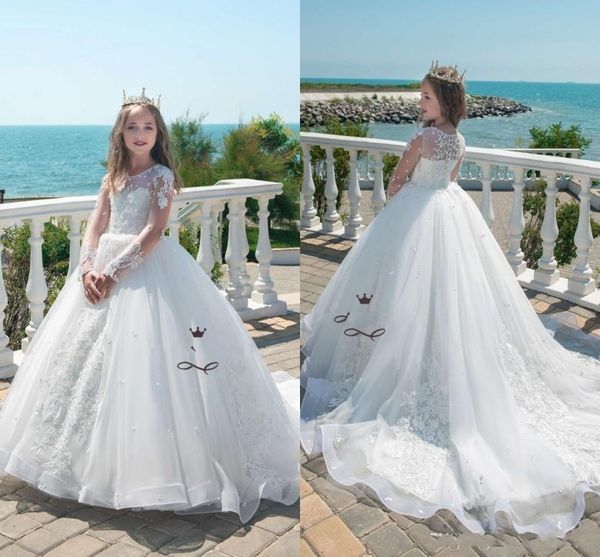 beautiful kids white princess flower girl dresses lace appliques pearl long sleeves girls pageant gowns tulle, White;blue
beautiful kids white princess flower girl dresses lace appliques pearl long sleeves girls pageant gowns tulle, White;blue