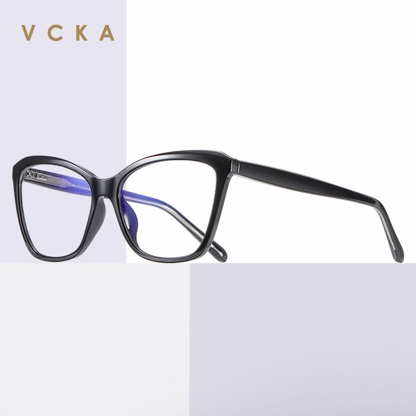 vcka tr90 women's glasses frame cat eye transparent computer blue light glasses with spring female grade no diopter eyewear, White;black
vcka tr90 women's glasses frame cat eye transparent computer blue light glasses with spring female grade no diopter eyewear, White;black