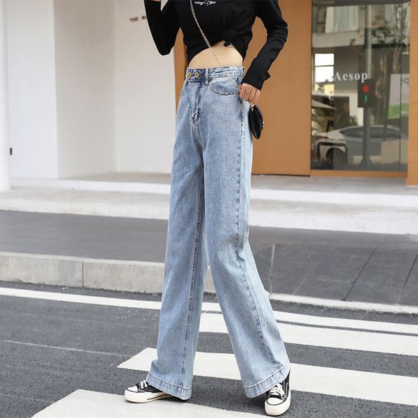 2020 new ladies jeans women's high waist wide leg pants fashion trousers for girls female straight flare pant plus size xa32f, Blue
2020 new ladies jeans women's high waist wide leg pants fashion trousers for girls female straight flare pant plus size xa32f, Blue