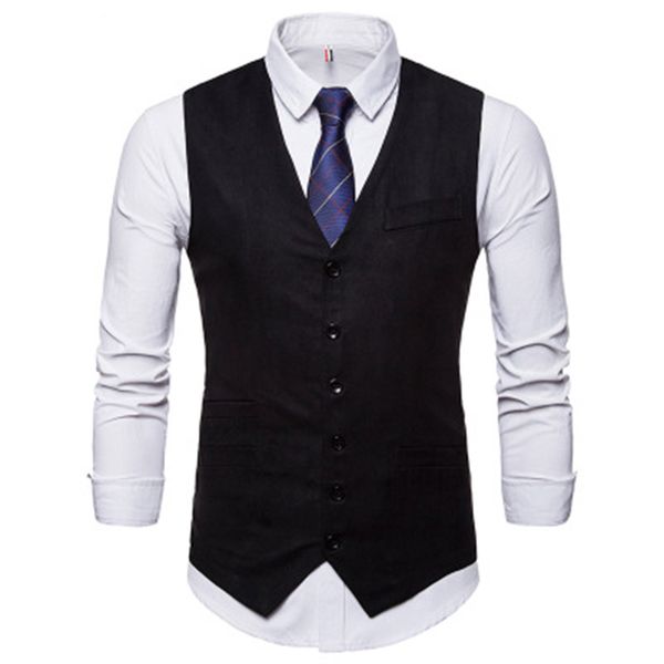 2018 men's business casual vest jacket men's suede single-breasted suit vest wedding groom dress dress, Black;white
2018 men's business casual vest jacket men's suede single-breasted suit vest wedding groom dress dress, Black;white