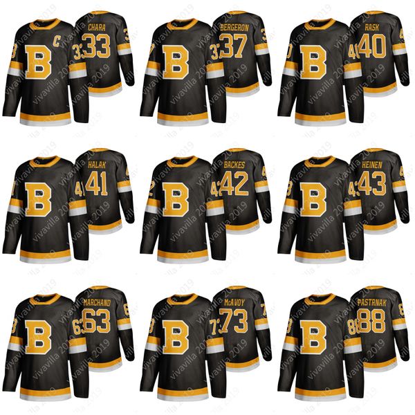 2019-20 Boston Bruins Patrice Bergeron Brad Marchand Zdeno Chara David Pastrnak Tuukka Rask Jaroslav Halak Danton Heinen Black Third Jersey
2019-20 Boston Bruins Patrice Bergeron Brad Marchand Zdeno Chara David Pastrnak Tuukka Rask Jaroslav Halak Danton Heinen Black Third Jersey