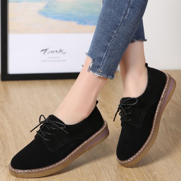 women sneakers oxford shoes women flats shoes women genuine leather suede lace up boat shoes round toe moccasins female footwear, Black
women sneakers oxford shoes women flats shoes women genuine leather suede lace up boat shoes round toe moccasins female footwear, Black