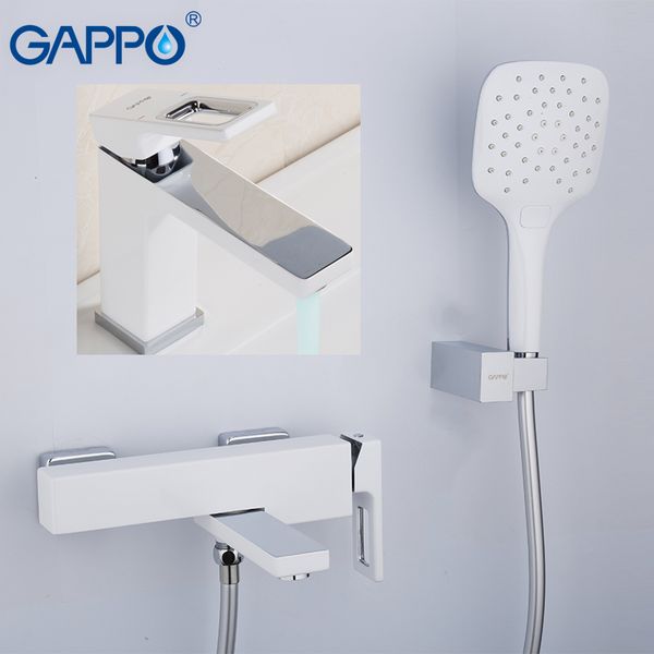 

gappo bathtub faucets bathroom rainfall shower wall mounted water mixer taps white bathtub faucet mixer torneira do anheiro