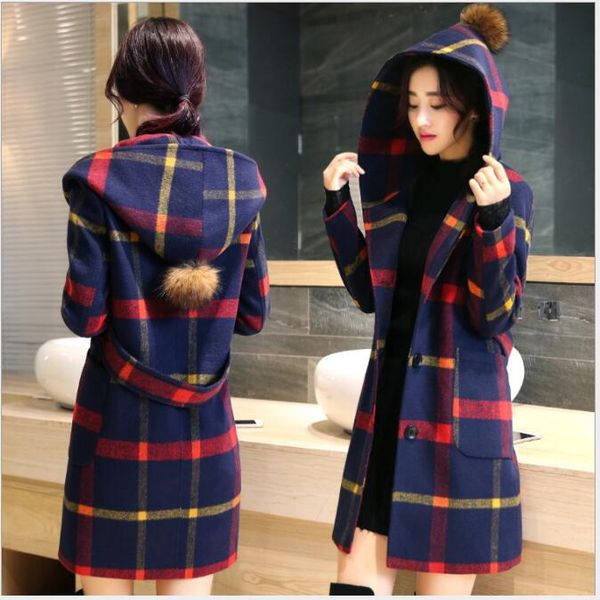 autumn winter women woolen coat plaid hooded trench coat sash wool outerwear female warm windbreaker women overcoat plus size, Black
autumn winter women woolen coat plaid hooded trench coat sash wool outerwear female warm windbreaker women overcoat plus size, Black