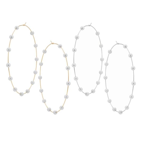 elegant white pearl large hoop earrings statement for women fashion jewelry, Golden;silver
elegant white pearl large hoop earrings statement for women fashion jewelry, Golden;silver
