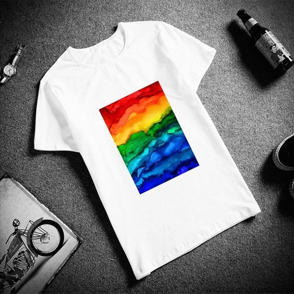 мода короткие рукава tshirt радуга абстрактный пейзаж отпечатано 100% хлопок top тройники o шеи tshirt unisex пара tshirt, White
мода короткие рукава tshirt радуга абстрактный пейзаж отпечатано 100% хлопок top тройники o шеи tshirt unisex пара tshirt, White