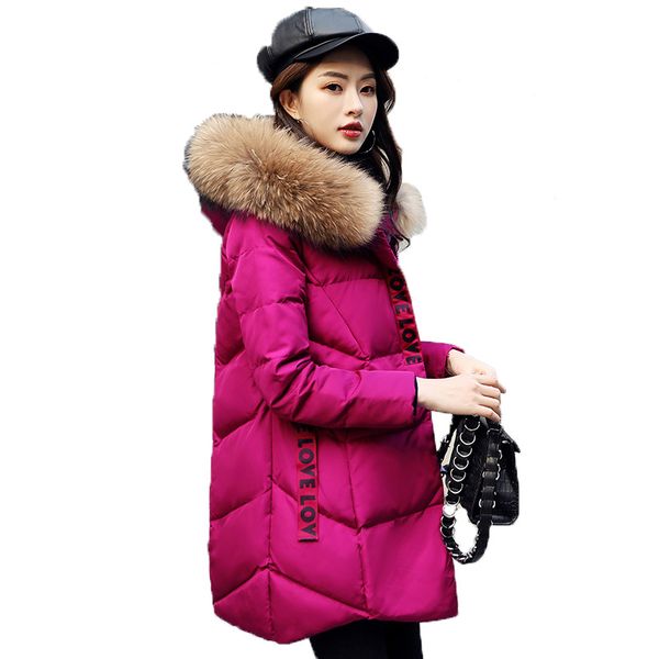 winter korean down cotton women's long section 2018 new slim thick warm hooded large fur collar elegant down cotton women's coat, Black
winter korean down cotton women's long section 2018 new slim thick warm hooded large fur collar elegant down cotton women's coat, Black