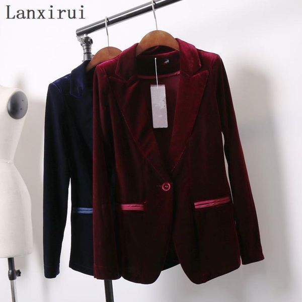new fashion women's gold velvet blazer casual coat jacket button woman suit slim female, White;black
new fashion women's gold velvet blazer casual coat jacket button woman suit slim female, White;black