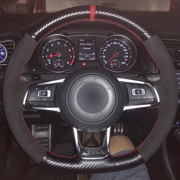 Carbon Fiber Leather Black Suede Blue Marker Car Steering Wheel Cover for Volkswagen Golf 7 GTI Golf R MK7 VW Polo GTI
Carbon Fiber Leather Black Suede Blue Marker Car Steering Wheel Cover for Volkswagen Golf 7 GTI Golf R MK7 VW Polo GTI