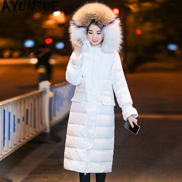 women's down & parkas winter duck jacket woman hooded puffer long coat raccoon fur collar warm jackets doudoune femme hiver wt0010 kj25, Black
women's down & parkas winter duck jacket woman hooded puffer long coat raccoon fur collar warm jackets doudoune femme hiver wt0010 kj25, Black