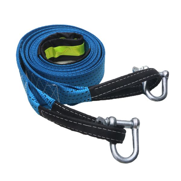 car towing strap tow rope car 3 meters with luminous u-hook blue