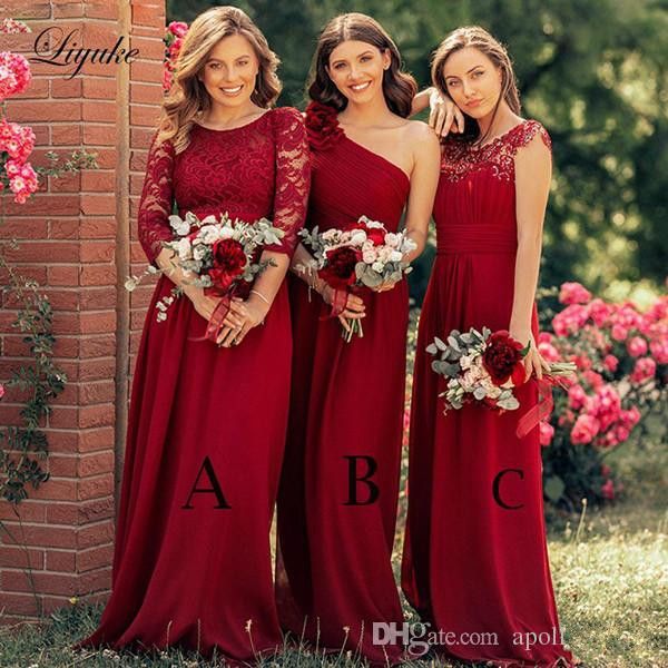 2019 new burgundy bridesmaid dresses different styles same color vestidos de dama de honor a line chiffon wedding guest dress, White;pink
2019 new burgundy bridesmaid dresses different styles same color vestidos de dama de honor a line chiffon wedding guest dress, White;pink
