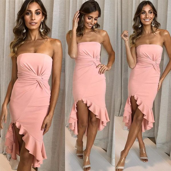 irregular ruffles 2019 summer dress women pink backless off shoulder party dress strapless sleeveless beach female, Black;gray
irregular ruffles 2019 summer dress women pink backless off shoulder party dress strapless sleeveless beach female, Black;gray