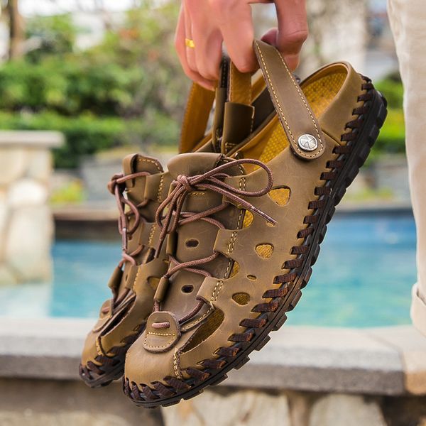 sandles mens summer leather outdoor men sandals handmade classic for male soft walking beach slippers sandalias sandal slides, Black
sandles mens summer leather outdoor men sandals handmade classic for male soft walking beach slippers sandalias sandal slides, Black