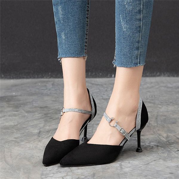 2019 new simple nightclub stiletto high heel shallow heel shallow mouth studs hollow word with single shoes stiletto d3, Black
2019 new simple nightclub stiletto high heel shallow heel shallow mouth studs hollow word with single shoes stiletto d3, Black