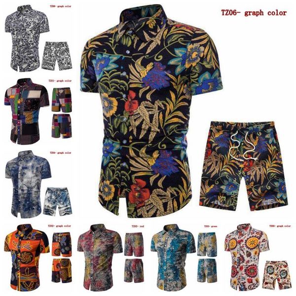 2020 men's new fashion casual beach party lapel digital printed short-sleeved shirt set, White;black
2020 men's new fashion casual beach party lapel digital printed short-sleeved shirt set, White;black