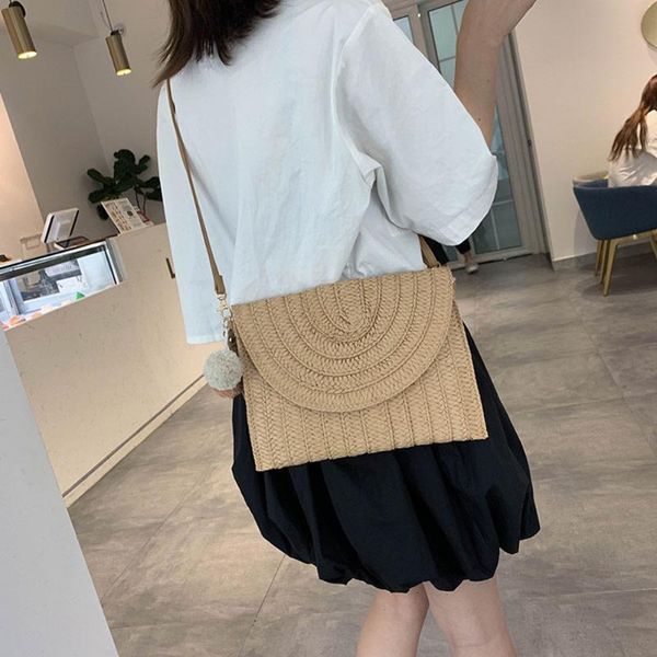summer women straw bags handmade beach bags 2020 new rattan woven handbags vacation shoulder crossbody