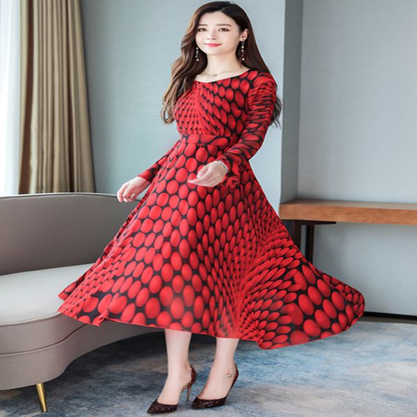 elegant round collar polka dot chiffon women dress flare sleeve female dress 2019 spring autumn women midi vestidos, Black;gray
elegant round collar polka dot chiffon women dress flare sleeve female dress 2019 spring autumn women midi vestidos, Black;gray
