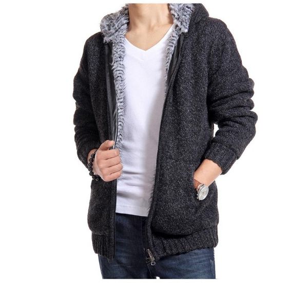 winter men's plus velvet thick sweater youth hooded casual knit cardigan tide men's long sleeved jacket, Black;brown
winter men's plus velvet thick sweater youth hooded casual knit cardigan tide men's long sleeved jacket, Black;brown