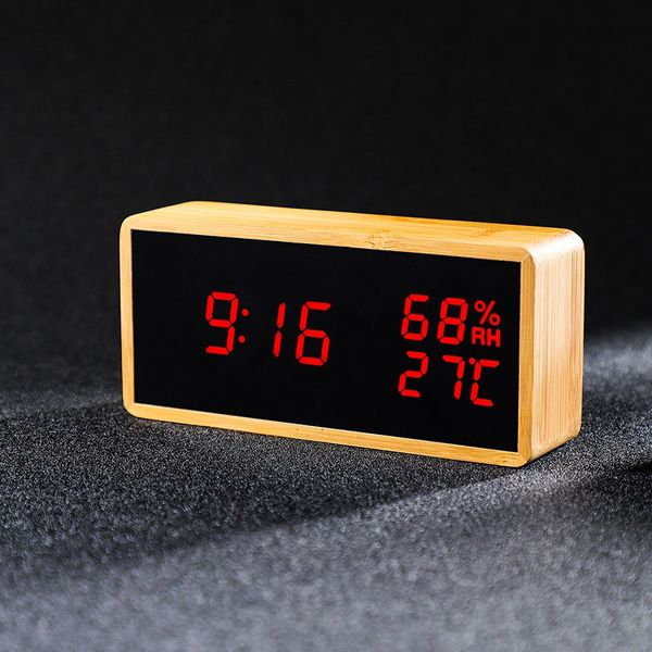 bamboo digital alarm clock adjustable brightness voice control desk large display time temperature usb/battery powered
bamboo digital alarm clock adjustable brightness voice control desk large display time temperature usb/battery powered