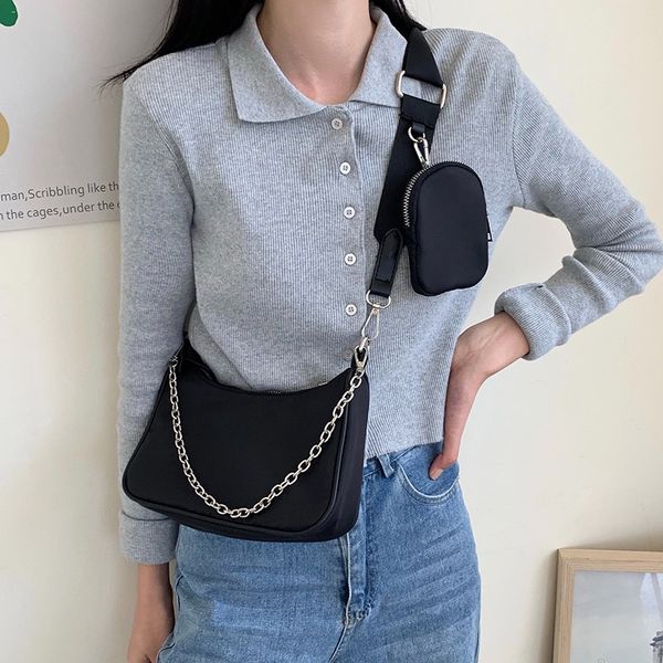 vintage нейлон цепь crossbody сумка женщина черного спорт плечо сумка женских повседневные сумки маленьких путешествия кошельки
vintage нейлон цепь crossbody сумка женщина черного спорт плечо сумка женских повседневные сумки маленьких путешествия кошельки