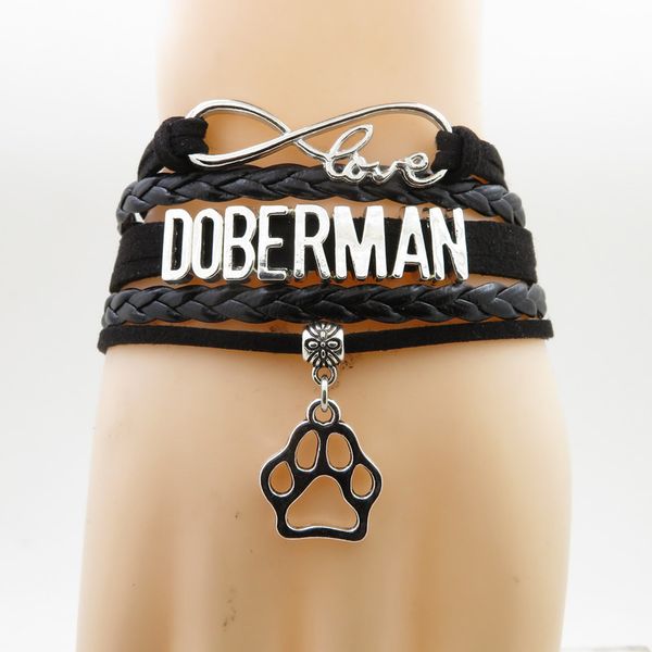 бесконечность доберман браслет подарок собаки pet paw charm доберман мама черные кожаные браслеты для женщин и мужчин, Golden;silver
бесконечность доберман браслет подарок собаки pet paw charm доберман мама черные кожаные браслеты для женщин и мужчин, Golden;silver