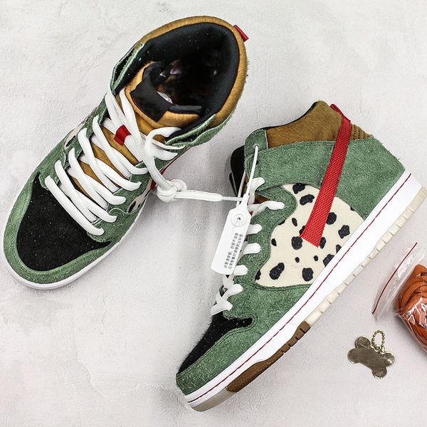 Hot Ins SB Dunk High Dog Walker Skateboard Shoes 2019 Fashion Designer Sport Sneakers Green Spots Suede Casual Shoes
Hot Ins SB Dunk High Dog Walker Skateboard Shoes 2019 Fashion Designer Sport Sneakers Green Spots Suede Casual Shoes