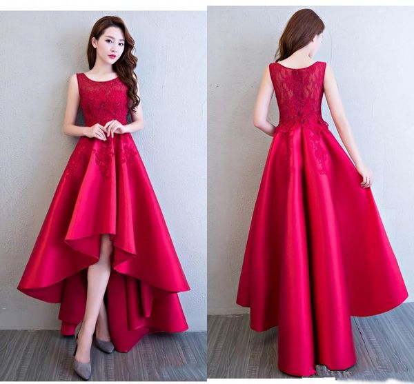 burgundy high low cocktail party dresses 2020 applique satin formal evening for 16 sweet girls skirt prom gowns, Black;red
burgundy high low cocktail party dresses 2020 applique satin formal evening for 16 sweet girls skirt prom gowns, Black;red