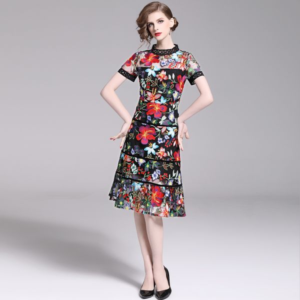 summer dress vintage hollow-out mesh embroidery wowem party dress unique design of the neckline, Black;gray
summer dress vintage hollow-out mesh embroidery wowem party dress unique design of the neckline, Black;gray