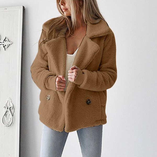 women winter warm soft jackets plush coat plus size outwear pocket casual solid female casaco feminino fb, Black;brown
women winter warm soft jackets plush coat plus size outwear pocket casual solid female casaco feminino fb, Black;brown