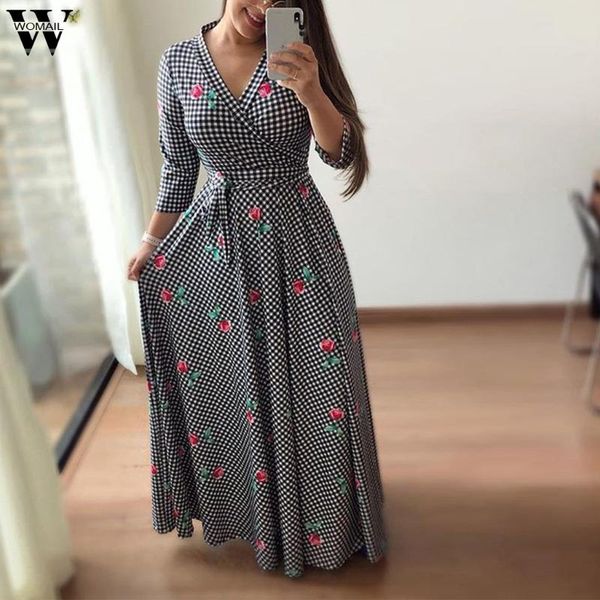 womail long maxi dresses women fashion vestidos three quarter sleeve flowers printed casual swing dress for ladies jl24 vestidos, Black;gray
womail long maxi dresses women fashion vestidos three quarter sleeve flowers printed casual swing dress for ladies jl24 vestidos, Black;gray