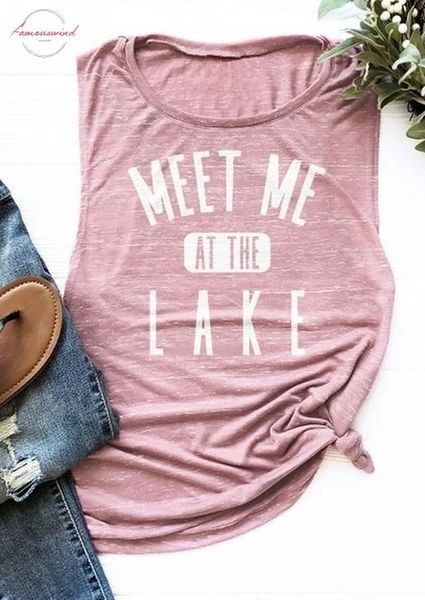 fashion tank women summer sleeveless tee meet me at the lake letter print pink 2020 female tank ladies tee, White
fashion tank women summer sleeveless tee meet me at the lake letter print pink 2020 female tank ladies tee, White