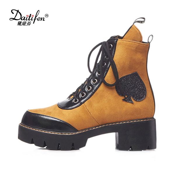 daitifen fashion mixed colors ankle boots winter heart-shaped warm women shoes lace-up platform western boots botas femininas, Black
daitifen fashion mixed colors ankle boots winter heart-shaped warm women shoes lace-up platform western boots botas femininas, Black