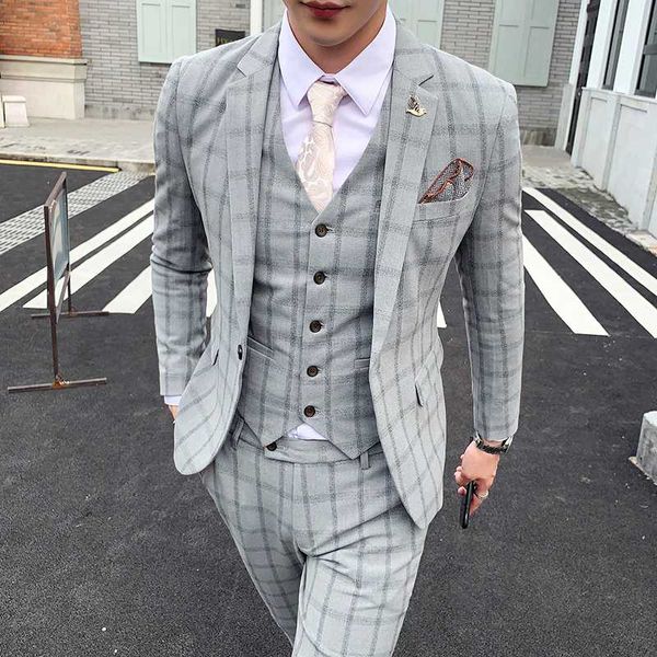elegant black gray plaid suit man 2019 new autumn slim fit mens wedding suits costume 3 piece homme formal suits for men q176, White;black
elegant black gray plaid suit man 2019 new autumn slim fit mens wedding suits costume 3 piece homme formal suits for men q176, White;black