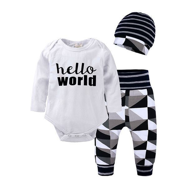 3pcs outfits set baby girl boys clothes geometric printed long sleeve romper+pant+hat winter clothes baby costume, White
3pcs outfits set baby girl boys clothes geometric printed long sleeve romper+pant+hat winter clothes baby costume, White