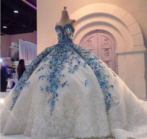 2019 luxury lace crystal wedding dresses applique sweetheart gorgeous beads church train plus size bridal ball gowns robe de mariage, White
2019 luxury lace crystal wedding dresses applique sweetheart gorgeous beads church train plus size bridal ball gowns robe de mariage, White