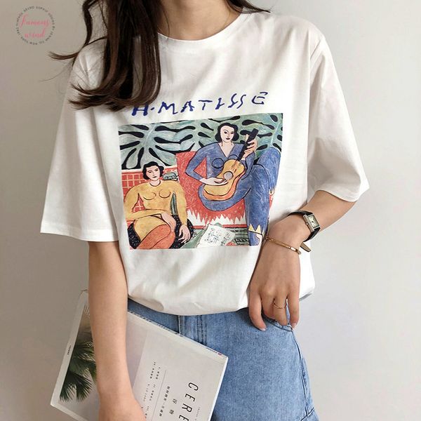 matisse summer new fashion women casual large size vintage letter print loose short sleeve harajuku ulzzang fun t shirt, White
matisse summer new fashion women casual large size vintage letter print loose short sleeve harajuku ulzzang fun t shirt, White