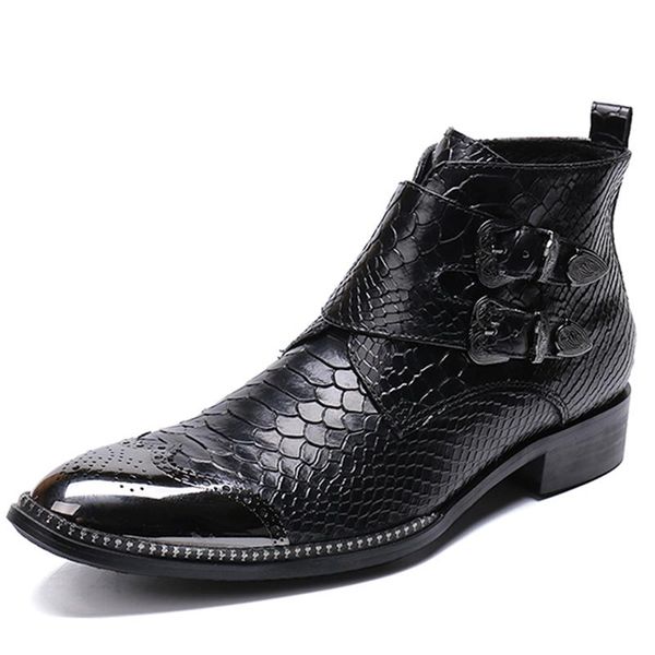 men's fashion martin boots cowboy knight western motorcycle full grain leather casual british booties ankle snakeskin performance shoes, Black
men's fashion martin boots cowboy knight western motorcycle full grain leather casual british booties ankle snakeskin performance shoes, Black