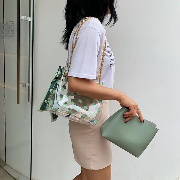 мода сладкой dot женщина леди сумка сумочки очистить crossbody композитной сумки прозрачного пвх цепь мешок tote ковш bolso mujer
мода сладкой dot женщина леди сумка сумочки очистить crossbody композитной сумки прозрачного пвх цепь мешок tote ковш bolso mujer