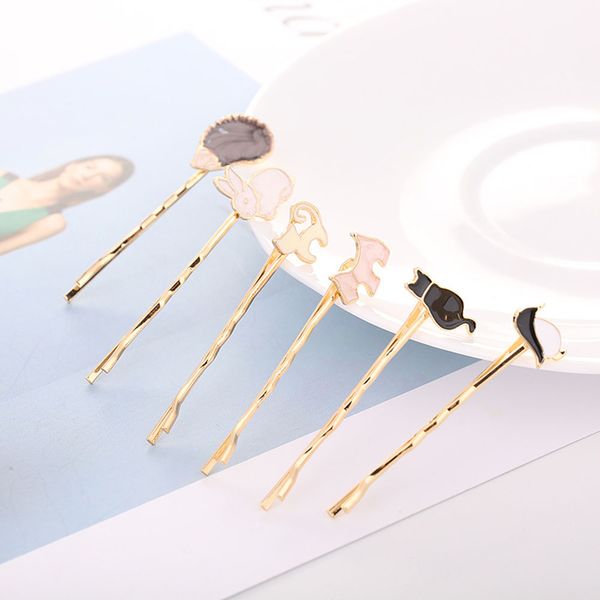 

1pc fashion women metal hair clip cute girls animal penguin cat hairpin hair accessories beauty styling tools new arrival, Golden;silver