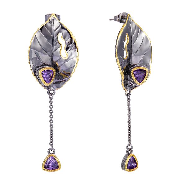 purple leaf cz zirconia dangle earrings vintage jewellery mother's gift jewelry drop earring for women, Silver
purple leaf cz zirconia dangle earrings vintage jewellery mother's gift jewelry drop earring for women, Silver