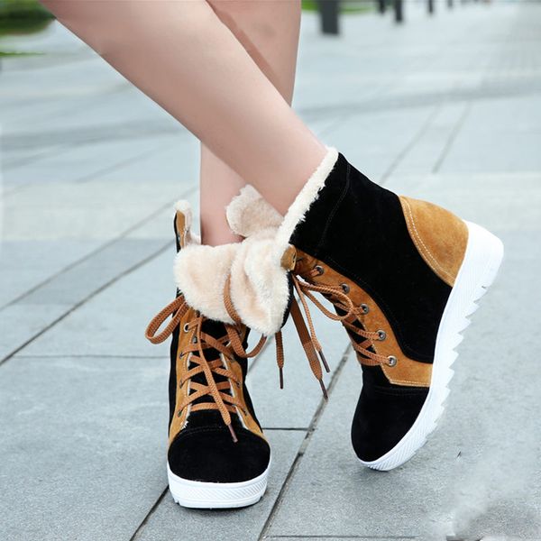 plush winter women lace-up snow boots women mixed color platform boots ankle waterproof winter shoes women snow boots, Black
plush winter women lace-up snow boots women mixed color platform boots ankle waterproof winter shoes women snow boots, Black