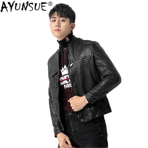 ayunsue genuine leather jacket autumn winter jacket men sheepskin coat streetwear mens jackets and coats jby1808 my1231, Black
ayunsue genuine leather jacket autumn winter jacket men sheepskin coat streetwear mens jackets and coats jby1808 my1231, Black
