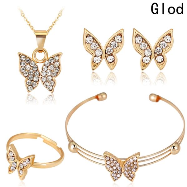 korean version of the exquisite jewelry four sets of butterfly necklace earrings ring bracelet wholesale, Silver
korean version of the exquisite jewelry four sets of butterfly necklace earrings ring bracelet wholesale, Silver