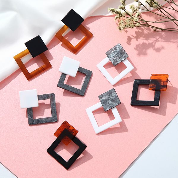 2019 new women's earrings korean style cute geometric color drop earrings suitable for girls gift jewelry wholesale, Silver 
2019 new women's earrings korean style cute geometric color drop earrings suitable for girls gift jewelry wholesale, Silver