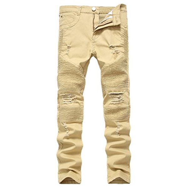 pishon men's destroyed jeans plain stretch tapered leg distressed skinny jeans, Blue
pishon men's destroyed jeans plain stretch tapered leg distressed skinny jeans, Blue